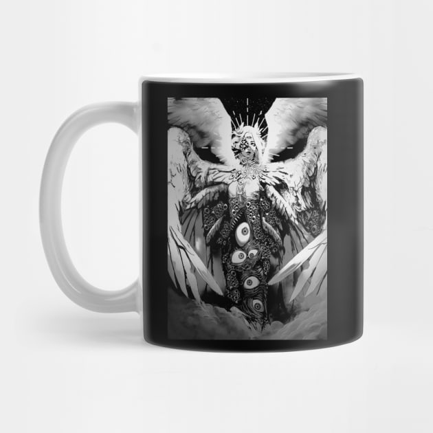 Creepy manga biblical angel Scary Eyes Horror Halloween by GothicDesigns